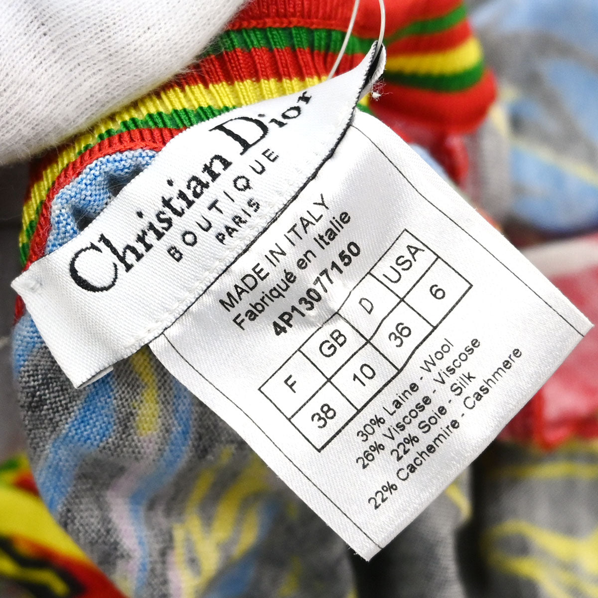 Christian Dior 2004 Dior Mania Short Sleeve Top Rasta-Color #38