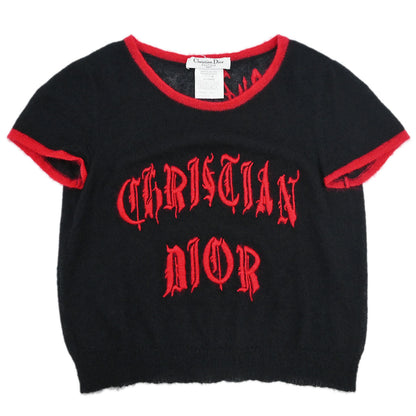 Christian Dior 2002 Short Sleeve Knit Top Black #38