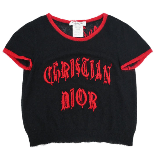Christian Dior 2002 Short Sleeve Knit Top Black #38
