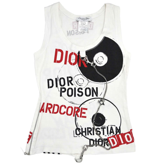 Christian Dior 2004 Hardcore Sleeveless Tank Top White #40