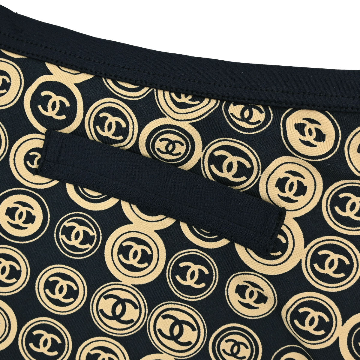 Chanel 2003 All-over Print Short Skirt Black Beige #38