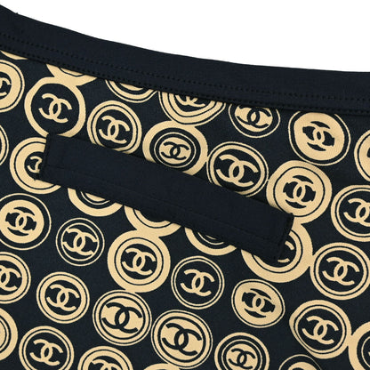 Chanel 2003 All-over Print Short Skirt Black Beige #38