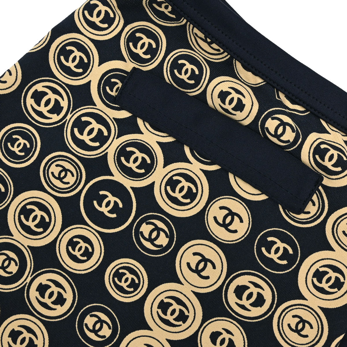 Chanel 2003 All-over Print Short Skirt Black Beige #38
