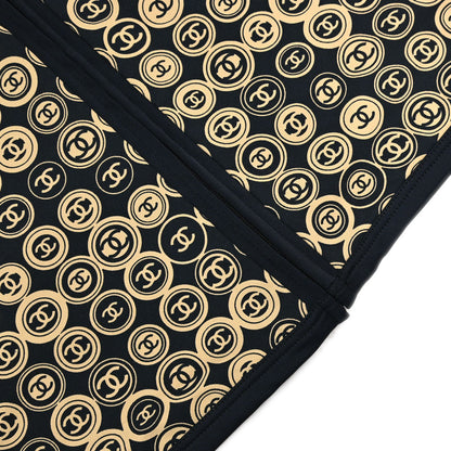 Chanel 2003 All-over Print Short Skirt Black Beige #38