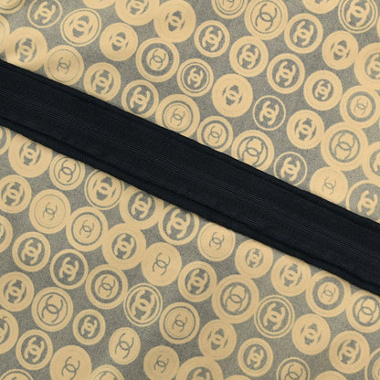 Chanel 2003 All-over Print Short Skirt Black Beige #38