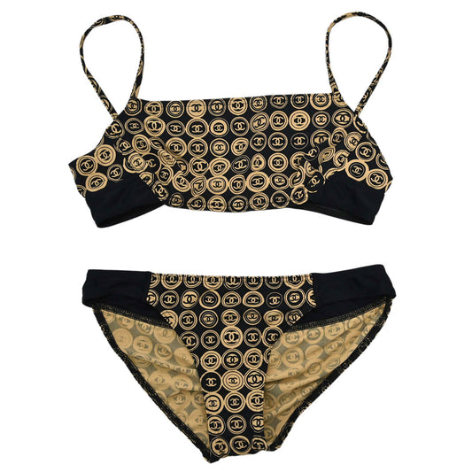 Chanel 2003 Swimwear Swimsuit Beige Black #40