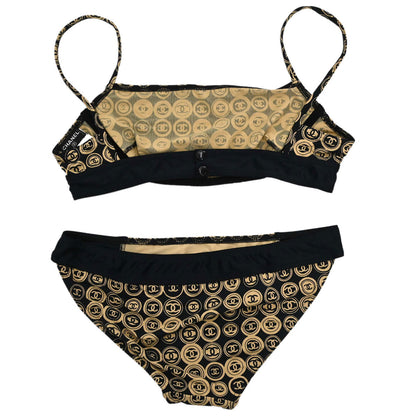 Chanel 2003 Swimwear Swimsuit Beige Black #40