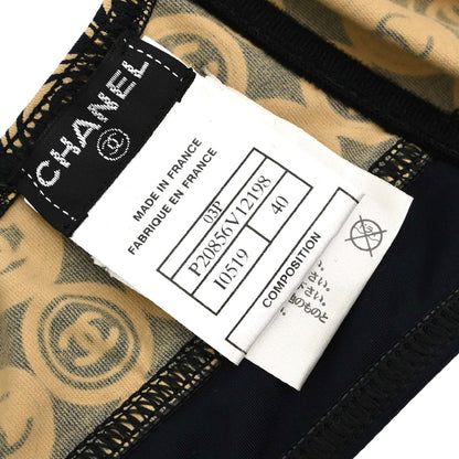 Chanel 2003 Swimwear Swimsuit Beige Black #40