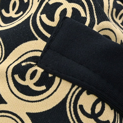 Chanel 2003 All-over Print Short Skirt Black Beige #36