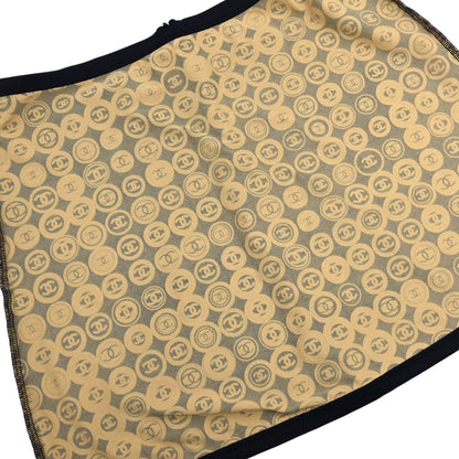 Chanel 2003 All-over Print Short Skirt Black Beige #36