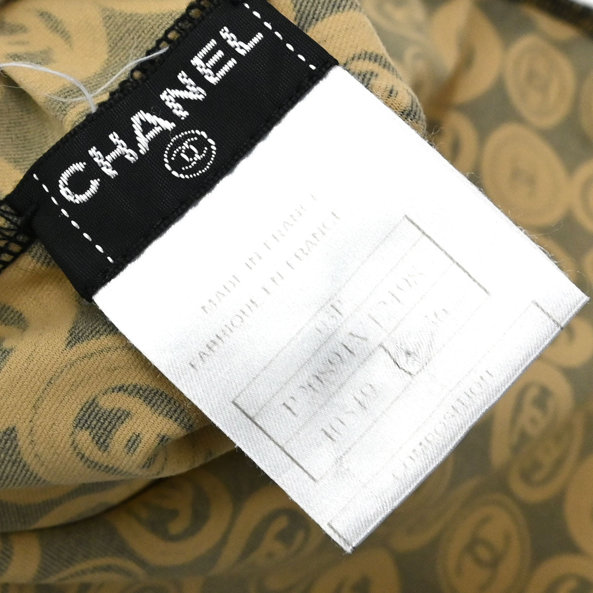 Chanel 2003 All-over Print Short Skirt Black Beige #36