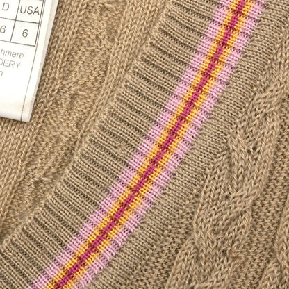 Christian Dior 2004 Sleeveless Vest Top Embroidery Beige #38