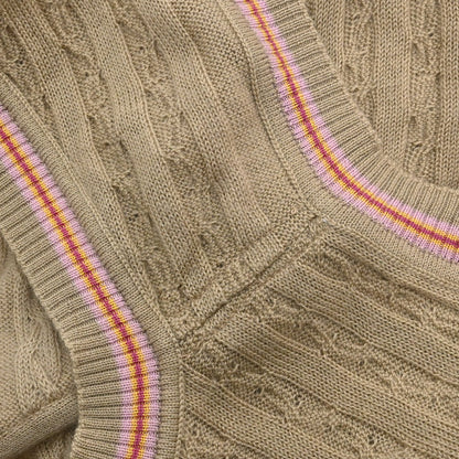 Christian Dior 2004 Sleeveless Vest Top Embroidery Beige #38