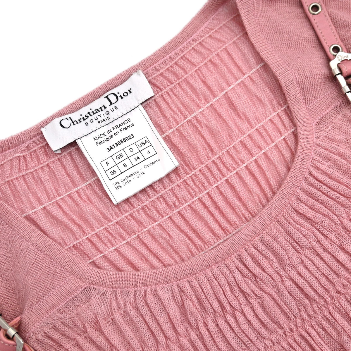 Christian Dior 2003 Short Sleeve Gathered Top Pink #36