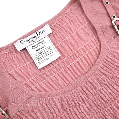 Christian Dior 2003 Short Sleeve Gathered Top Pink #36