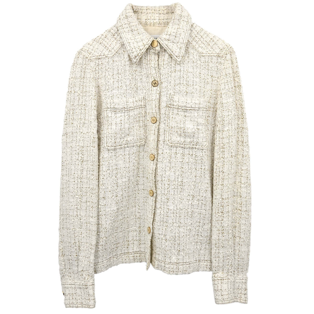 Chanel 2001 Tweed Jacket White #38