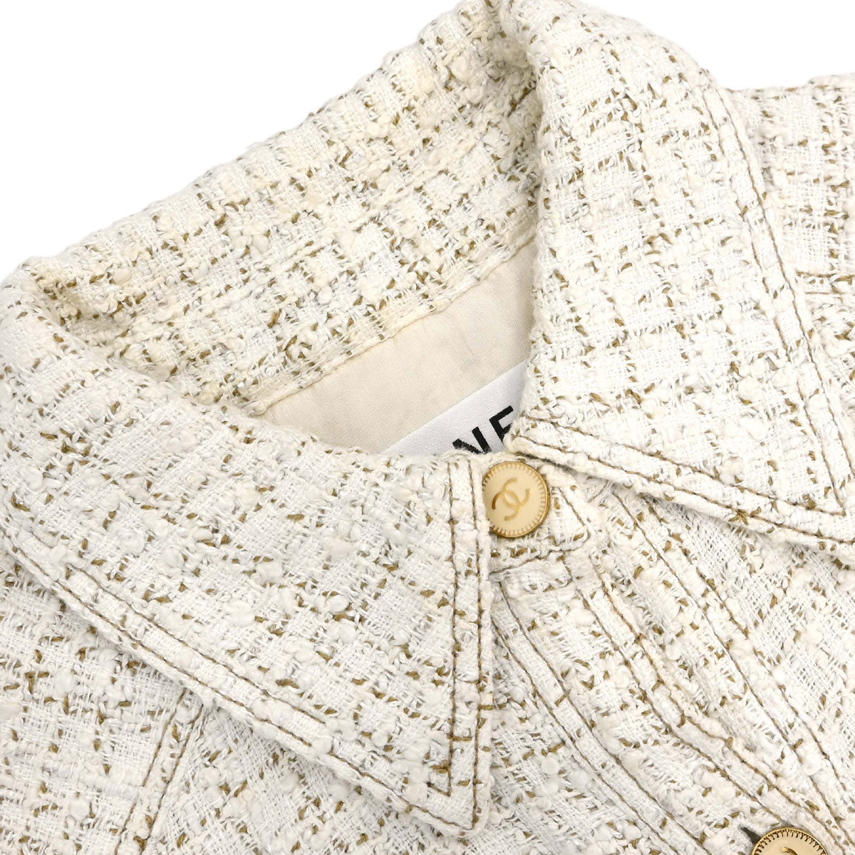 Chanel 2001 Tweed Jacket White #38