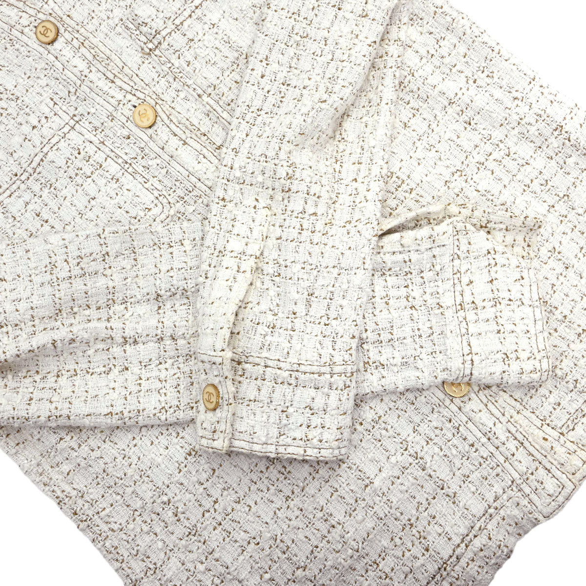 Chanel 2001 Tweed Jacket White #38
