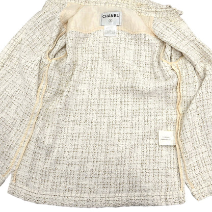 Chanel 2001 Tweed Jacket White #38