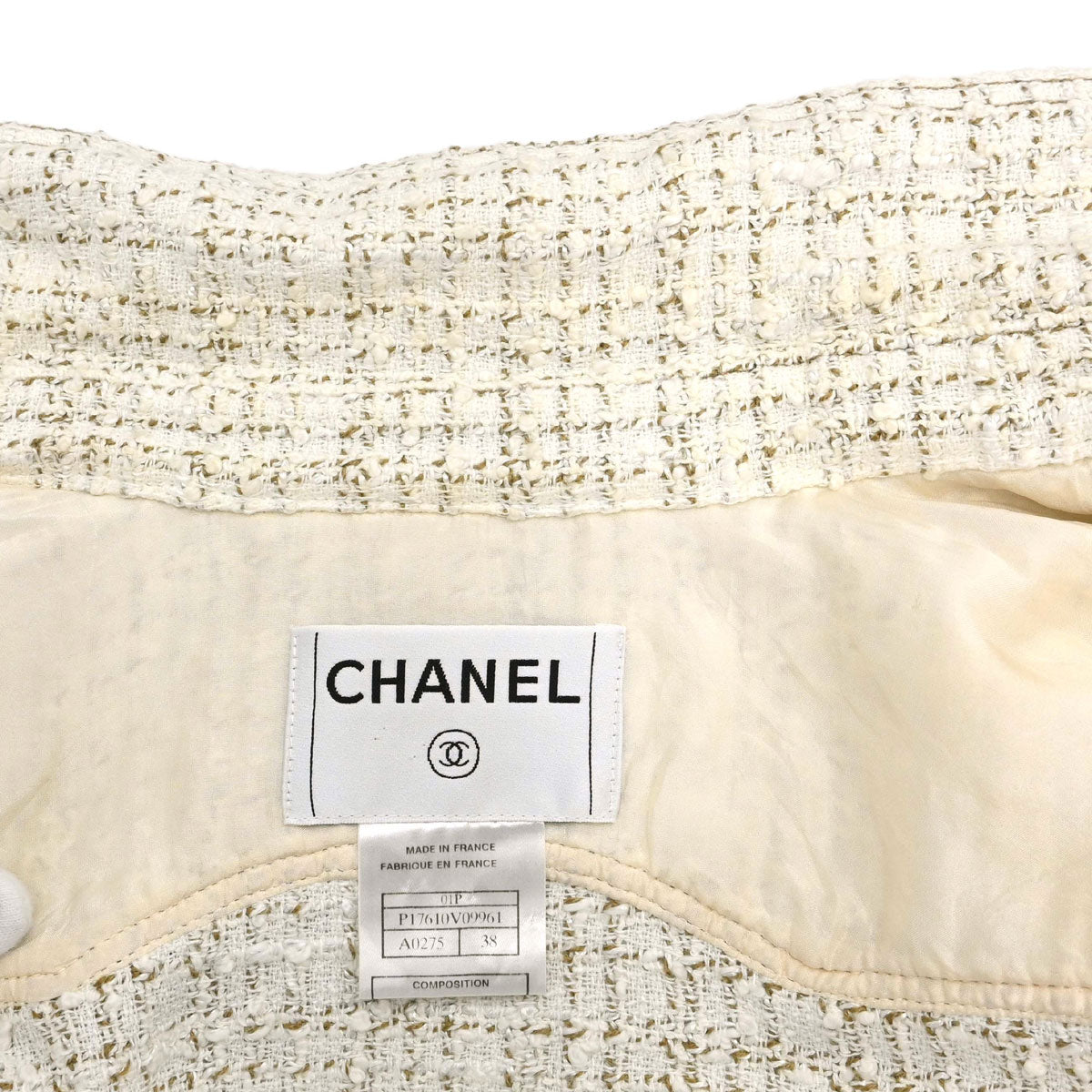Chanel 2001 Tweed Jacket White #38