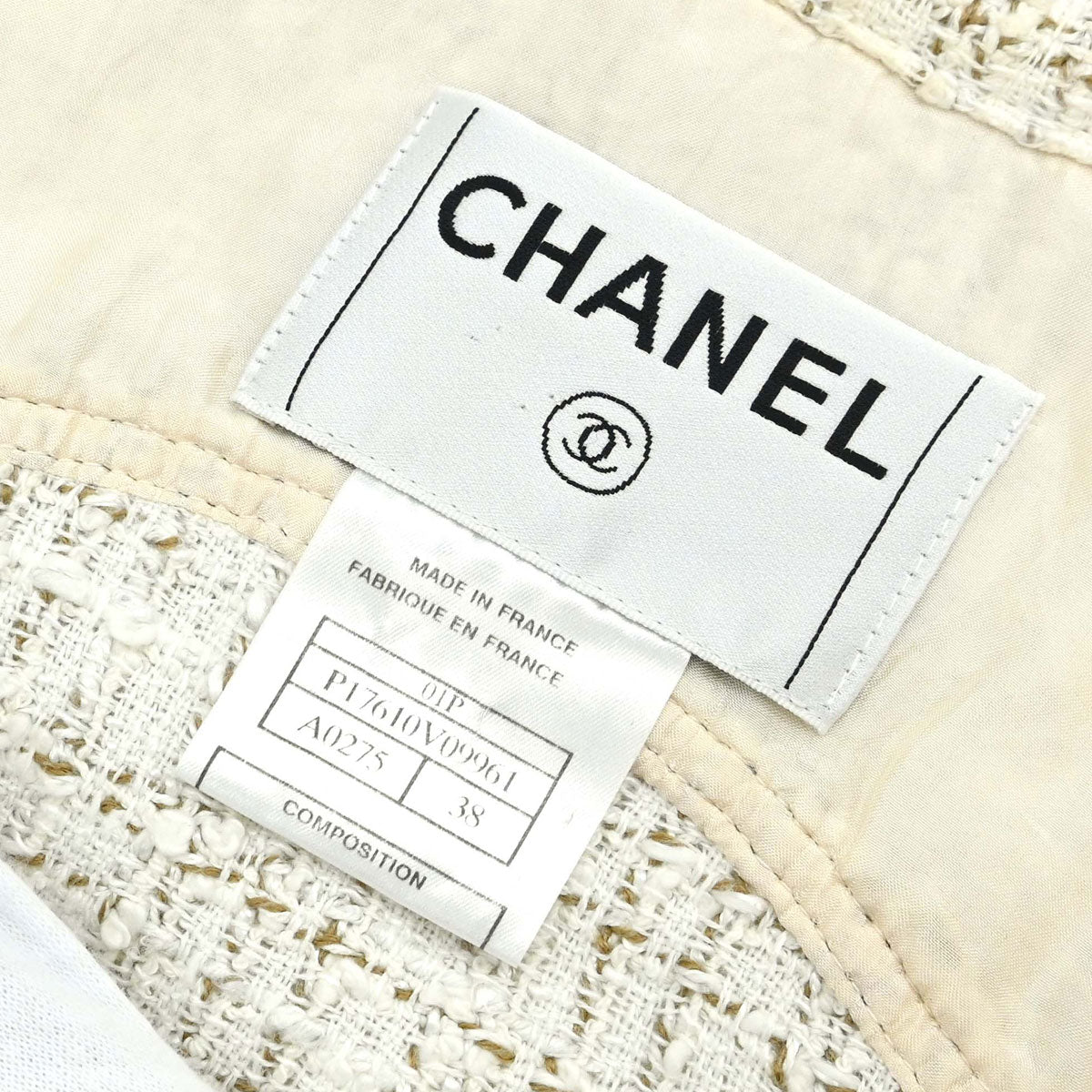 Chanel 2001 Tweed Jacket White #38