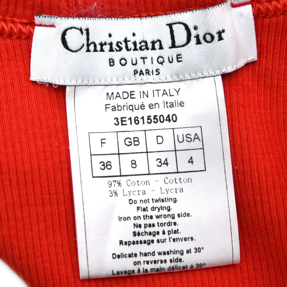 Christian Dior 2003 Logo Tank Top Red #36