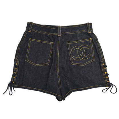 Chanel 1997 Short Pants Denim Navy #38