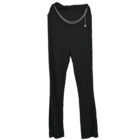 Chanel 1997 Long Pants Chain Black #38
