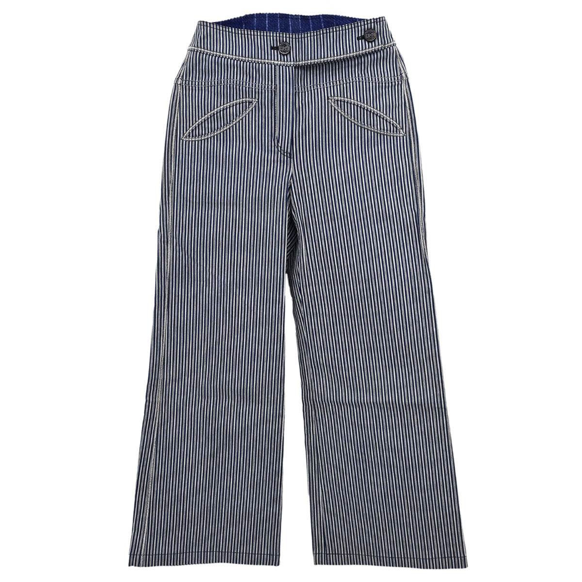 Chanel 2008 Long Pants Striped Navy #34