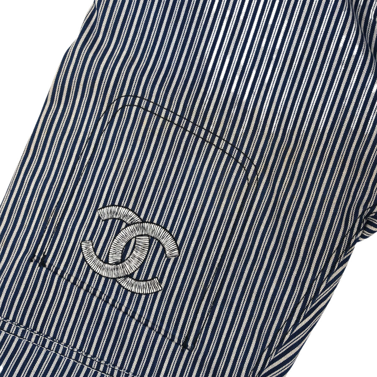 Chanel 2008 Long Pants Striped Navy #34