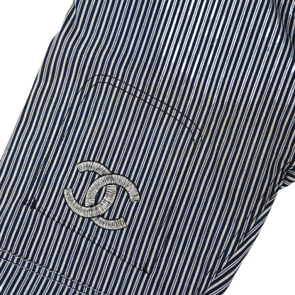 Chanel 2008 Long Pants Striped Navy #34