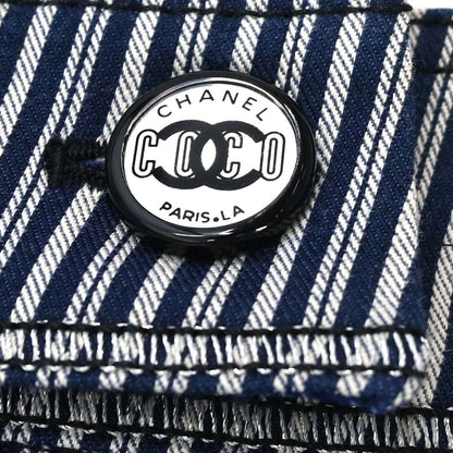 Chanel 2008 Long Pants Striped Navy #34