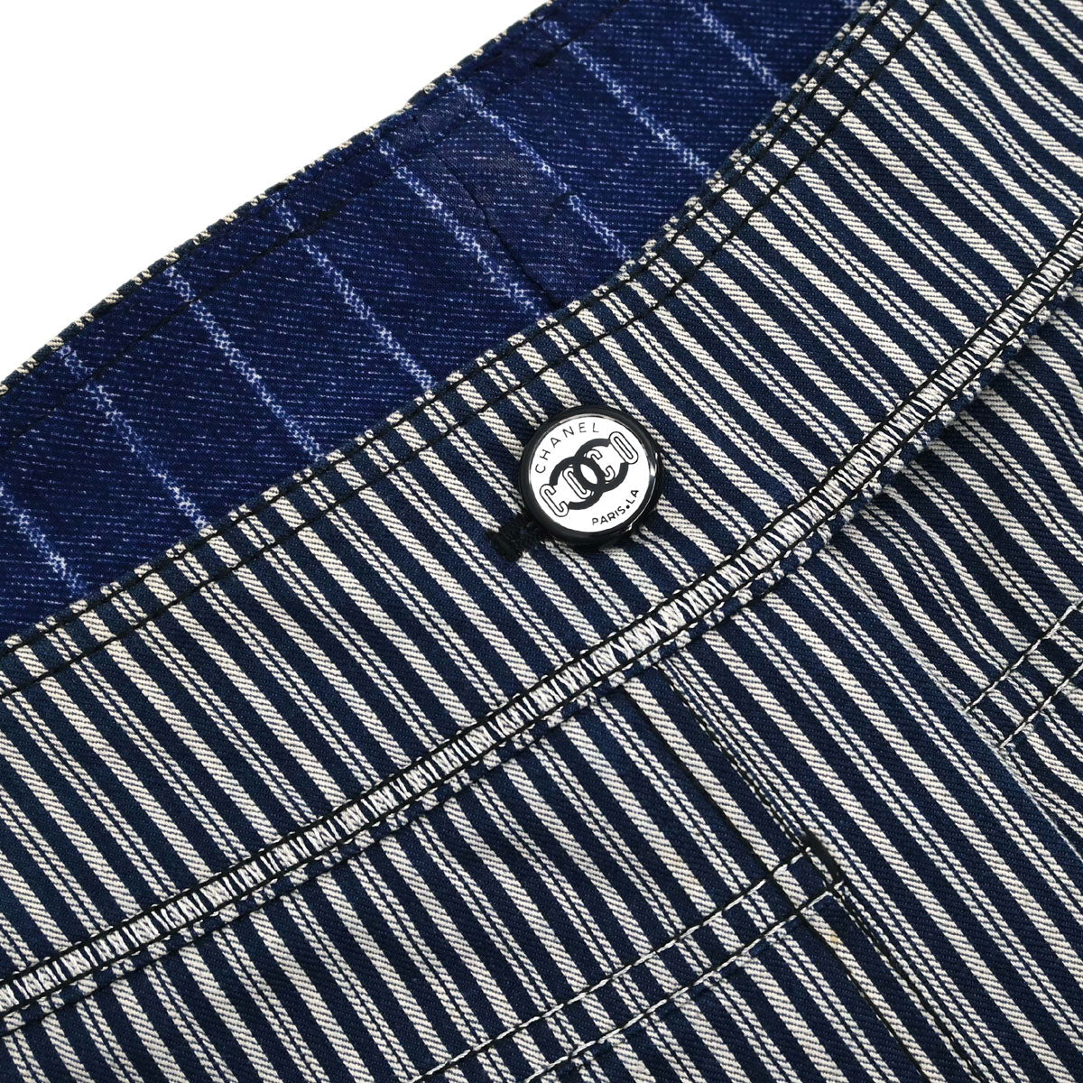 Chanel 2008 Long Pants Striped Navy #34