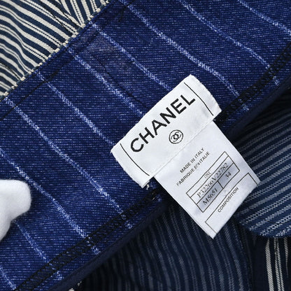 Chanel 2008 Long Pants Striped Navy #34