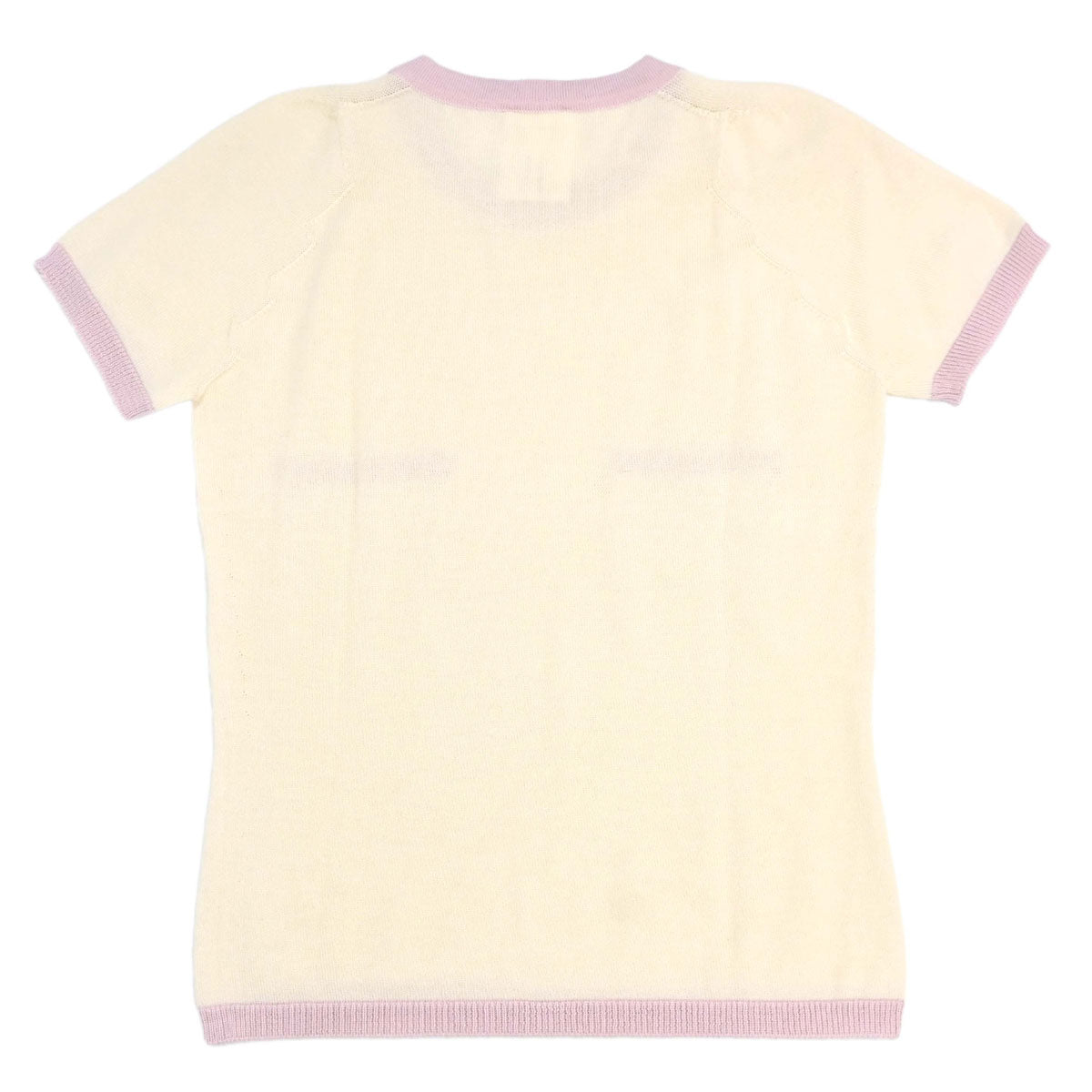 Chanel 2004 Short Sleeve Knit Top Ivory #38