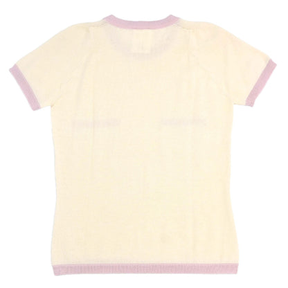 Chanel 2004 Short Sleeve Knit Top Ivory #38