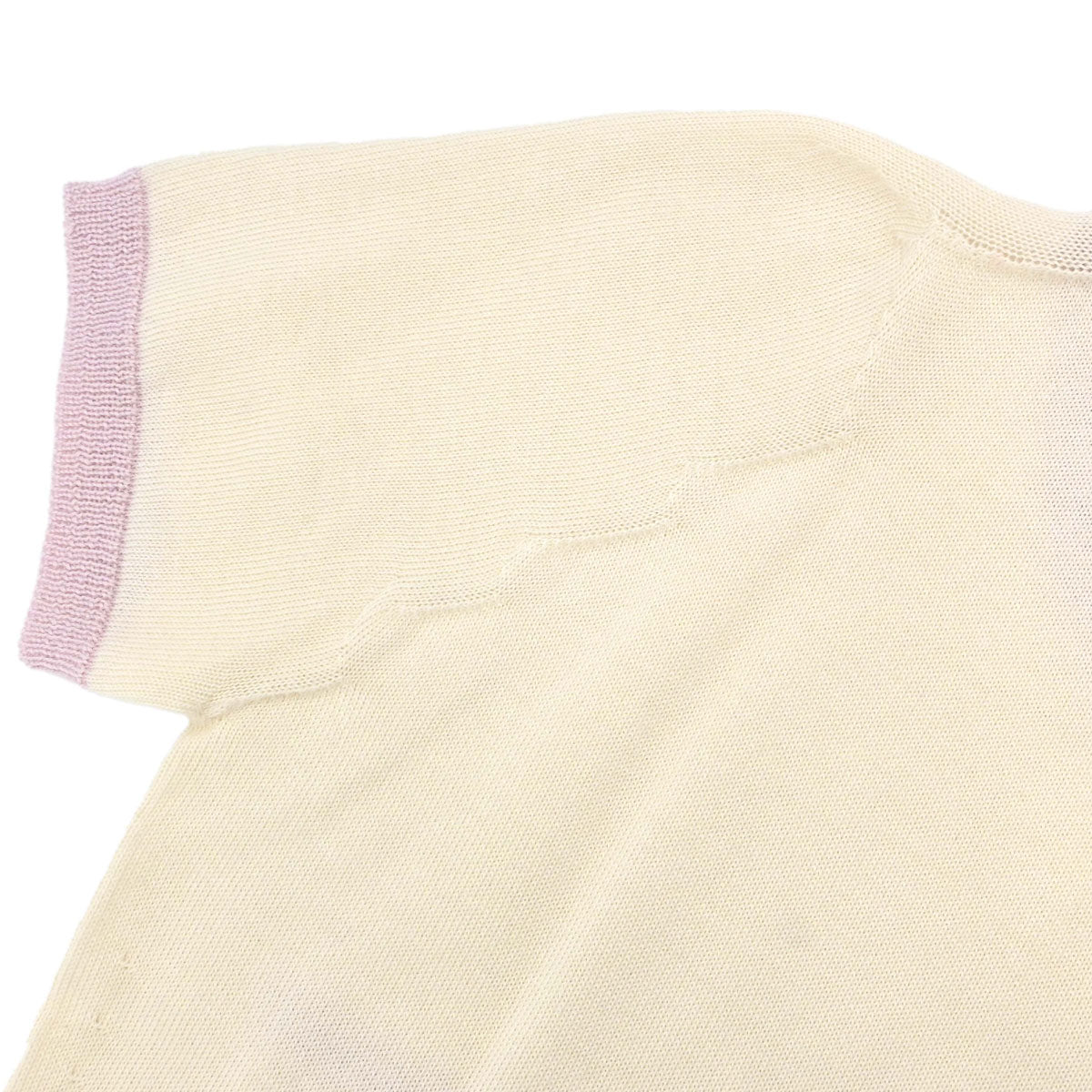 Chanel 2004 Short Sleeve Knit Top Ivory #38