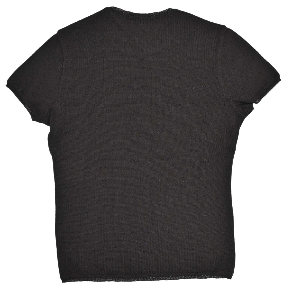 Chanel 2001 Short Sleeve Sweater Knit Top Black #38