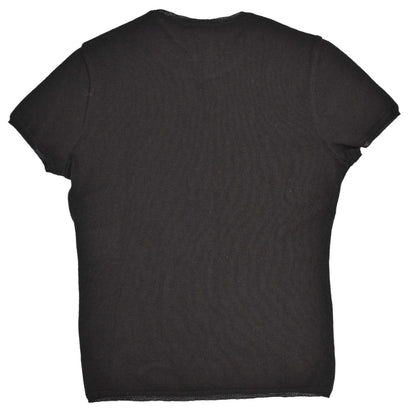 Chanel 2001 Short Sleeve Sweater Knit Top Black #38