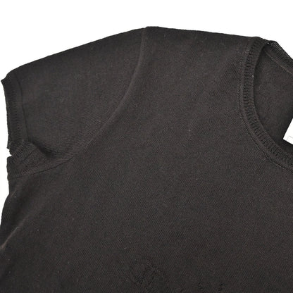 Chanel 2001 Short Sleeve Sweater Knit Top Black #38