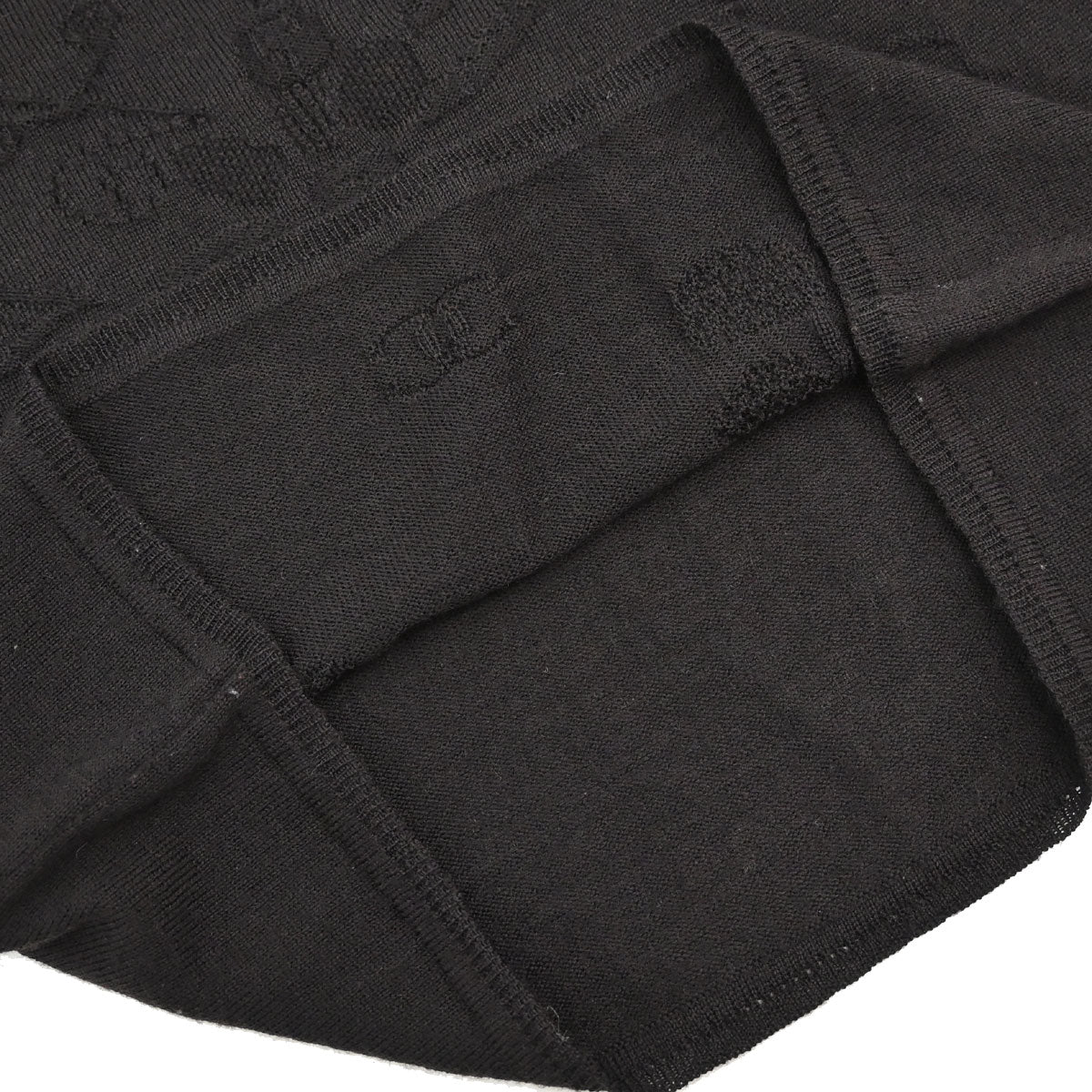 Chanel 2001 Short Sleeve Sweater Knit Top Black #38
