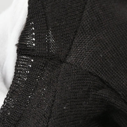 Chanel 2001 Short Sleeve Sweater Knit Top Black #38