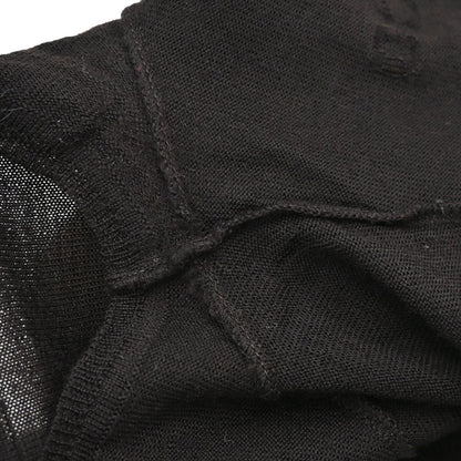 Chanel 2001 Short Sleeve Sweater Knit Top Black #38