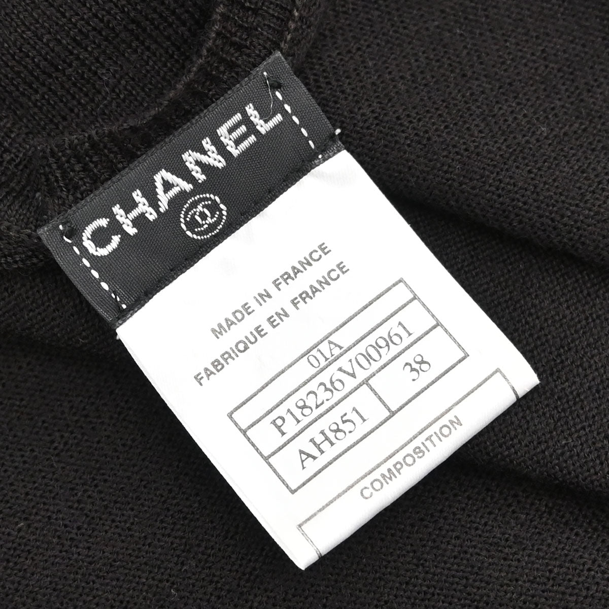 Chanel 2001 Short Sleeve Sweater Knit Top Black #38