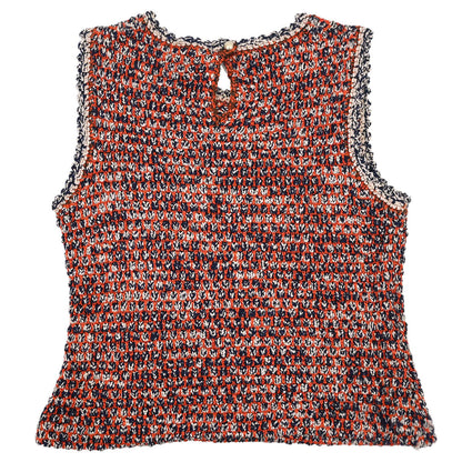 Chanel 2011 Tweed Tank Top Orange Navy #34