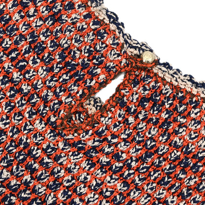 Chanel 2011 Tweed Tank Top Orange Navy #34
