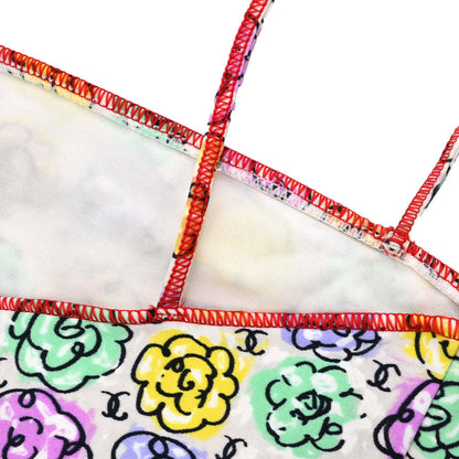 Chanel 2000 Swimwear Swimsuit Floral White #38