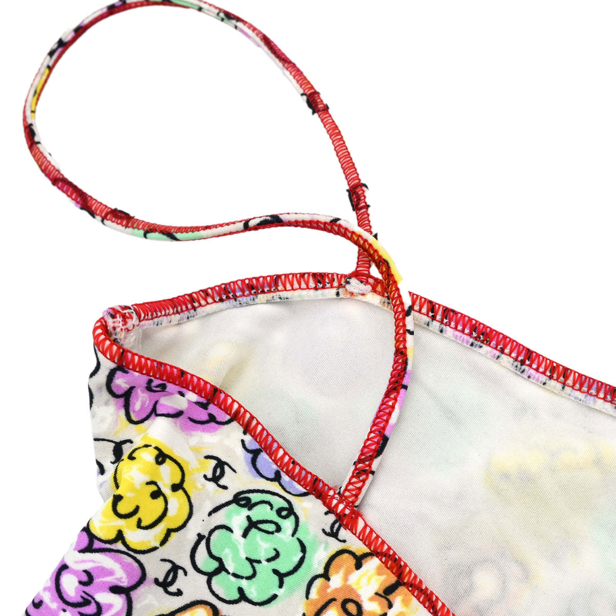 Chanel 2000 Swimwear Swimsuit Floral White #38
