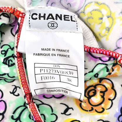 Chanel 2000 Swimwear Swimsuit Floral White #38