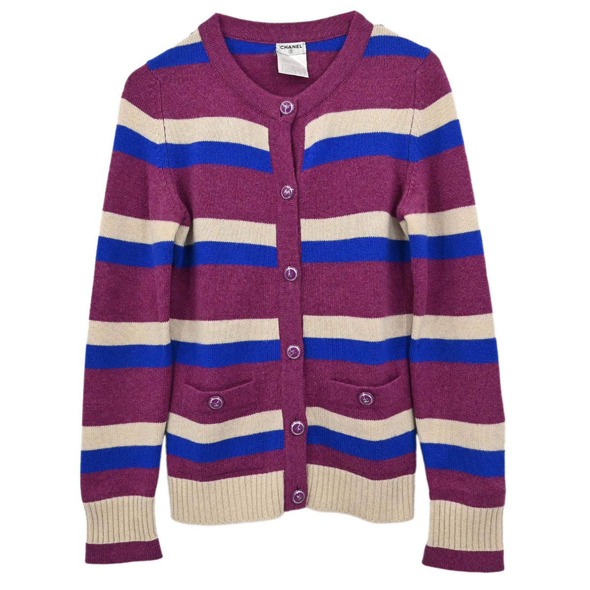 Chanel 2007 Cardigan Striped Purple #34